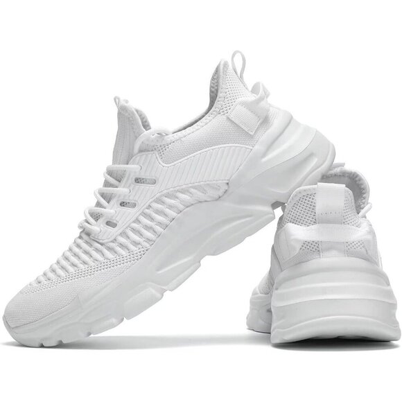 Men\'s Mesh White Non Slip, Breathable, Athletic Sports Fashion Sneakers Shoes main image 4